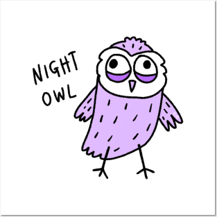 Night Owl Doodle Posters and Art